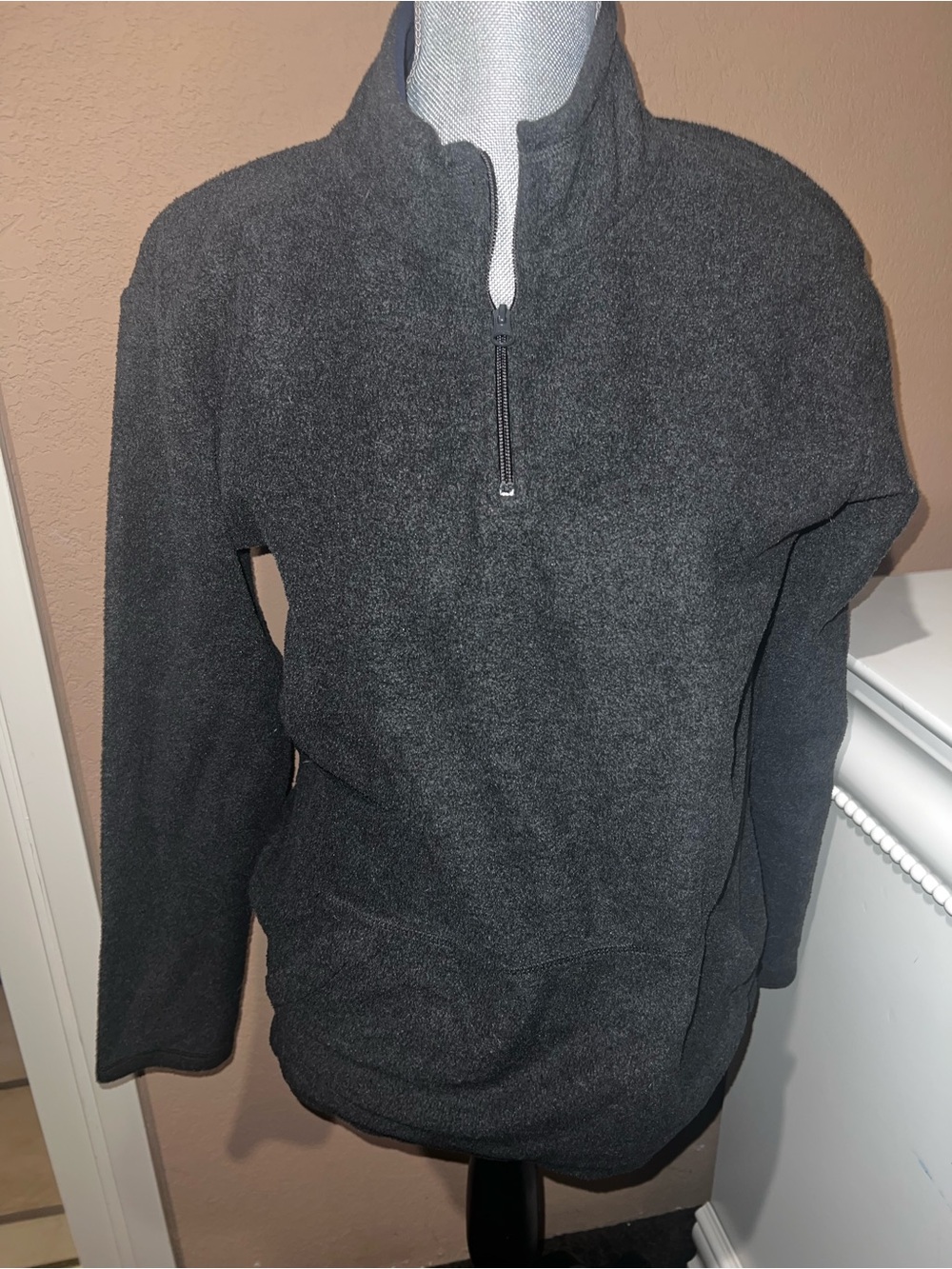Place  Dark Charcoal Gray Half-Zip Fleece Pullover